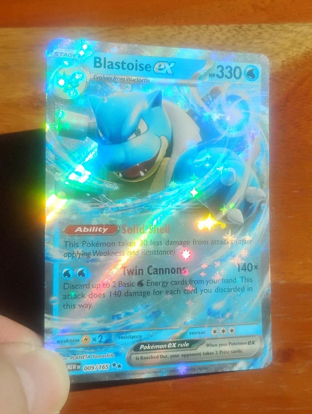 Mint 2023 Holo Blastoise EX 009/165 S&V 151 Pokemon Card